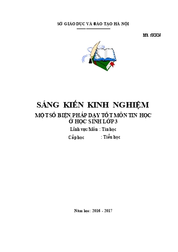 Sáng kiến kinh nghiệm Một số biện pháp dạy tốt môn Tin học ở học sinh Lớp 3