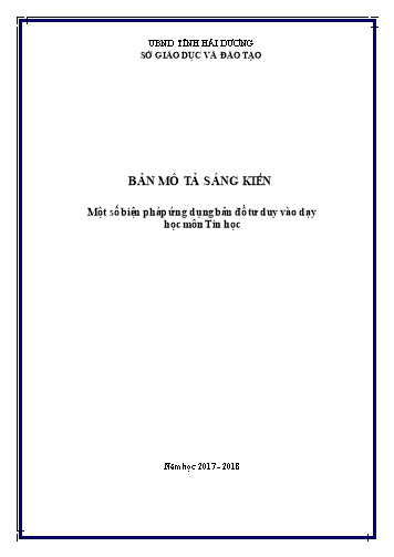 Sáng kiến kinh nghiệm Một số biện pháp ứng dụng sơ đồ tư duy vào dạy học môn Tin học Lớp 3, 4, 5